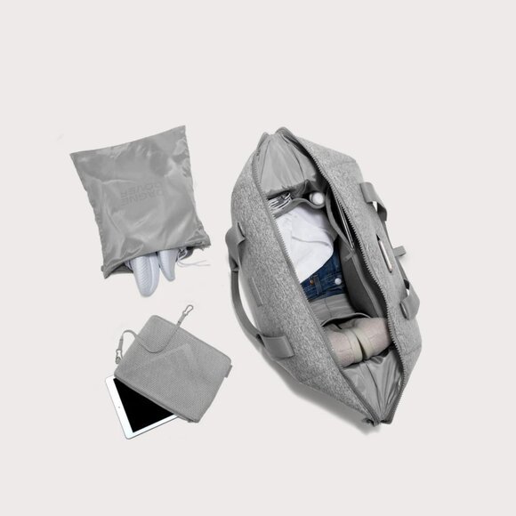 Dagne Dover Landon Neoprene Carryall Bag in Heather Grey, XL - Picture 2 of 11